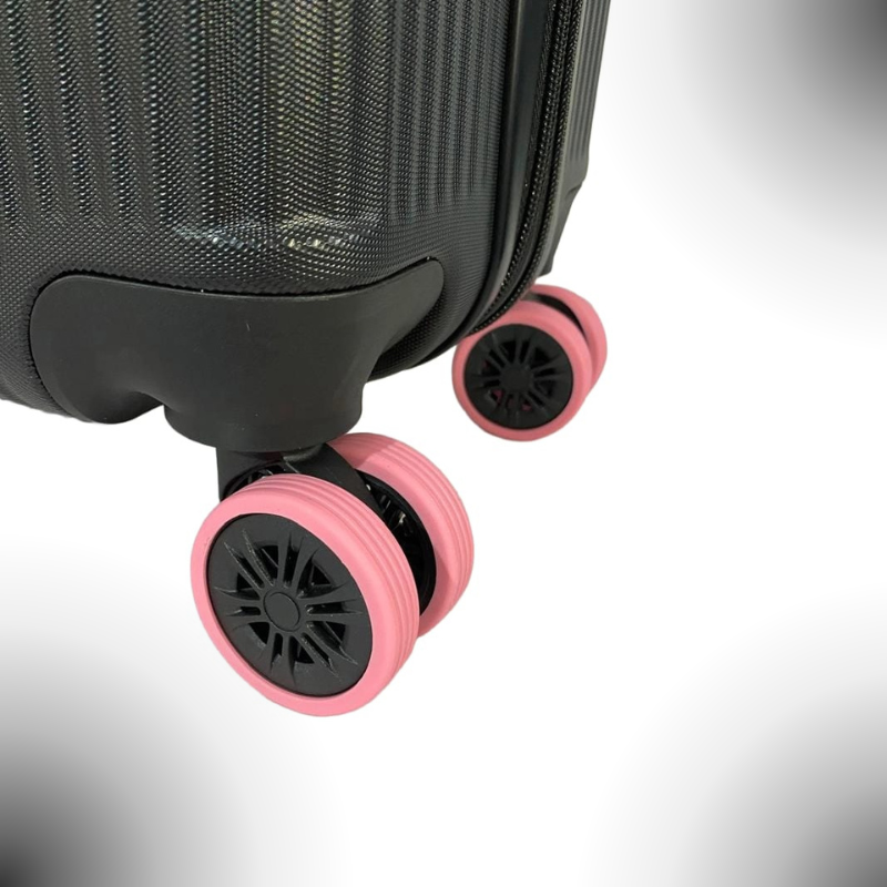 Capa Silicone para Rodinhas de Mala Bagagem Anti Ruído - Kit c/ 8 Cor:Rosa
