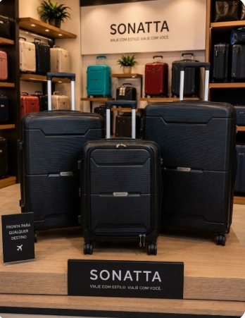 Mala de viagem 32Kg Preto Sonatta ml7932