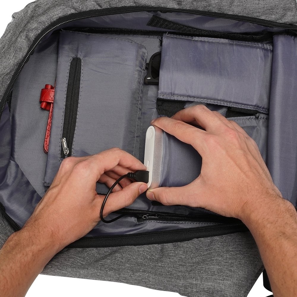 Mochila Anti-Furto USB 24L. - Imagem 7